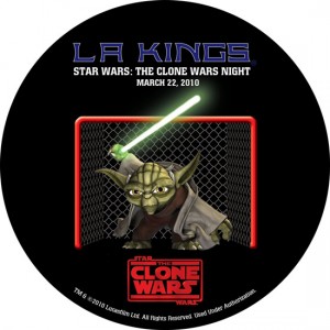 Limited Edition Yoda puck for the LA King Star Wars themed night.