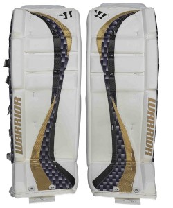 The Warrior goal pads are designed for hybrid goalies and can be used for either inline or ice hockey.
