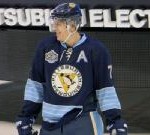 Malkin showing off the Pittsburgh uniform for the Winter Classic